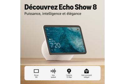 Assistant vocal AMAZON Echo Show 8 - Glacier blanc(4e gen)