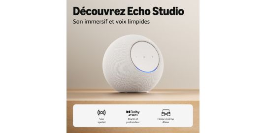 Assistant vocal AMAZON Echo Studio - Blanc Glacier