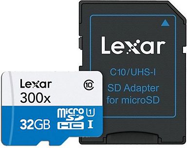 Carte Micro SD LEXAR Carte Micro-SDHC 32 Go Class 10 300X