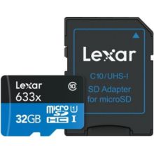 Carte Micro SD LEXAR Carte Micro-SDHC 32 Go 633x avec adaptat