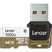 Carte Micro SD LEXAR Carte Micro-SDXC 64 Go 1000x 150 Mo/s UH