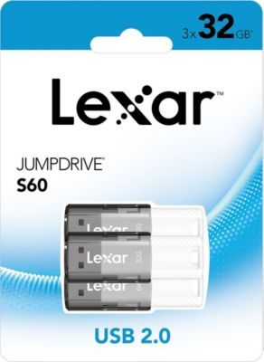 Clé USB LEXAR Pack 3 Clés Usb Jumpdrive S60 32Go  2.0