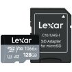Carte Micro SD LEXAR microSDXC 128Go UHS-I 1066x + adaptateur