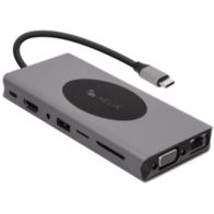 Hub USB C HELIX USB-C 15 en 1 avec chargement sans fil