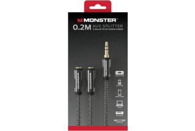 Câble Jack MONSTERCABLE REPARTITEUR JACK 3.5 MM M/2F 0.15M