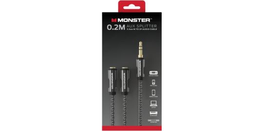 Câble Jack MONSTERCABLE REPARTITEUR JACK 3.5 MM M/2F 0.15M