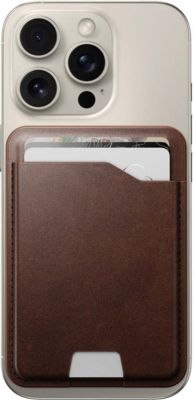 Porte carte NOMAD MagSafe en Cuir Horween avec Find My