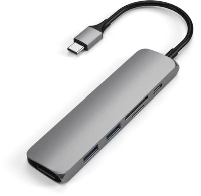 Lecteur de Carte SD / MicroSD Sandberg - USB-A / USB-C / MicroUSB - Argenté