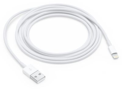Câble Lightning Blanc Apple Chargeur Iphone 2M