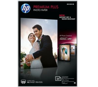 Papier photo HP Premium Plus 10x15 25f 300g
