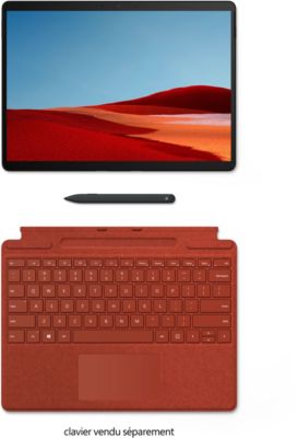 Clavier tablette Microsoft Clavier+Stylet Surface Pro X Rouge Coque