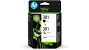 HP 301 - Cartouche d'encre couleur et 2x noir (pack de 3) + crédit
