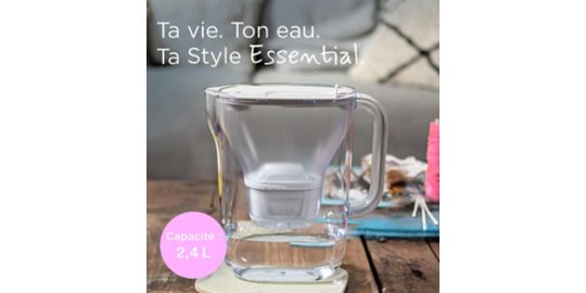 Carafe filtrante BRITA Style Essential Blanche + 1 filtre Maxtr
