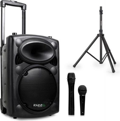 Enceinte sono IBIZA Enceinte autonome 8" 400W - USB/REC/VOX/