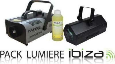 Jeu de lumières IBIZA Pack machine à fumée+jeu de lumière LED
