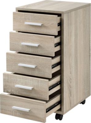 Armoire HELLOSHOP26 Caisson à roulettes mobile avec 5 tiroir
