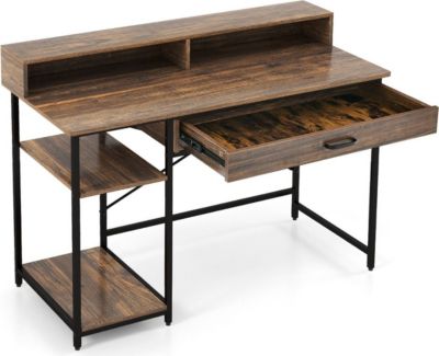 Bureau HELLOSHOP26 Bureau d'ordinateur avec étagère pour mo Bureau HELLOSHOP26 Bureau d'ordinateur avec étagère pour mo