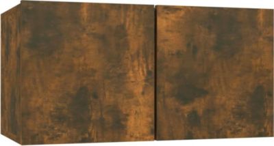 Meuble TV HELLOSHOP26 Armoire TV suspendue chêne fumé 60 x 30