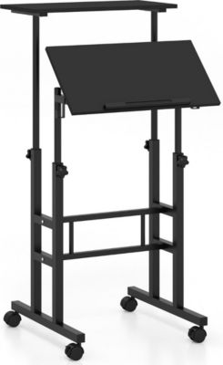 Bureau HELLOSHOP26 Bureau assis-debout mobile 60 x 30 x 72-