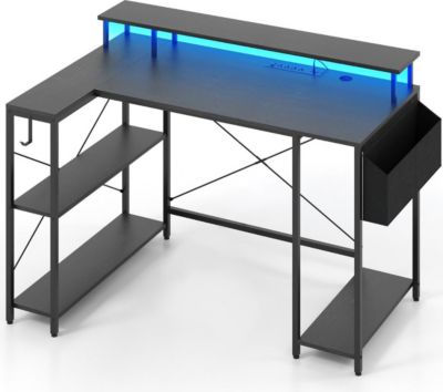 Bureau HELLOSHOP26 Bureau d'angle 120 x 80 x 87 cm avec écl