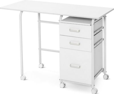 Bureau HELLOSHOP26 Bureau pliable avec 3 tiroirs 105 x 50 x