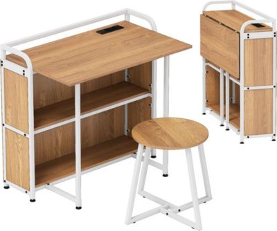 Bureau HELLOSHOP26 Bureau pliable avec tabouret 90 x 55 x 8