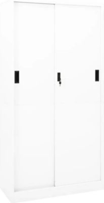 Armoire HELLOSHOP26 Armoire de bureau porte coulissante blan
