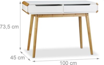 Bureau HELLOSHOP26 Bureau scandinave avec tiroirs rangement