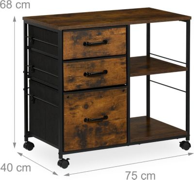 Armoire HELLOSHOP26 Caisson de bureau roulant avec 3 tiroirs