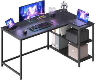 Bureau HELLOSHOP26 Bureau gaming en L avec rangement et éta