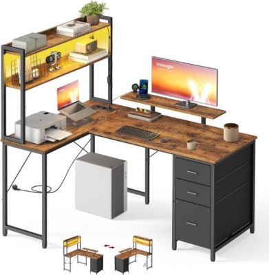 Bureau HELLOSHOP26 Bureau d'angle moderne avec 3 tiroirs pr