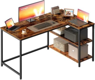 Bureau HELLOSHOP26 Bureau gaming en L avec rangement étagèr