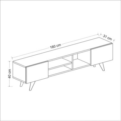 Meuble TV HELLOSHOP26 Meuble TV à 2 portes 40 x 160 x 31 cm ef Meuble TV HELLOSHOP26 Meuble TV à 2 portes 40 x 160 x 31 cm ef