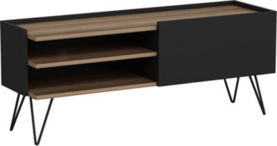 Meuble TV HELLOSHOP26 Meuble TV à porte 50 x 124 x 37 cm noir Meuble TV HELLOSHOP26 Meuble TV à porte 50 x 124 x 37 cm noir