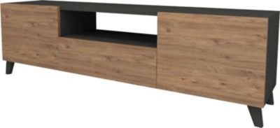 Meuble TV HELLOSHOP26 Meuble TV à portes avec espace de rangem