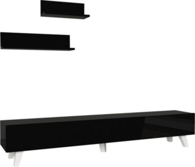 Meuble TV HELLOSHOP26 Ensemble meuble TV et 2 étagères 180 x 3