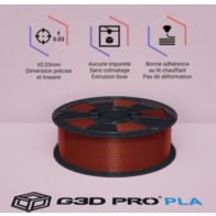 Filament 3D G3D PRO METALLISE, 1,75mm, Rouge, Bobine, 1 kg