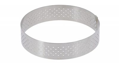 Cercle pâtisserie DE BUYER Cercle à tarte en inox perforé 20.5 x 2
