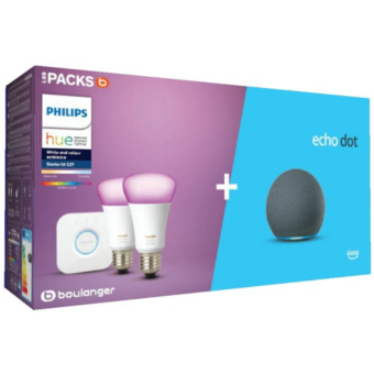 Ampoule connectée PHILIPS Pack Hue/Amazon Starter kit