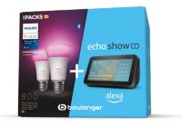 Ampoule connectée PHILIPS Hue E27 W&C X2+AMAZON Echo Show 5