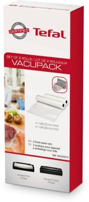 Sac sous vide TEFAL Lot de 2 rouleaux 22 cm et 28 cm x 3 m