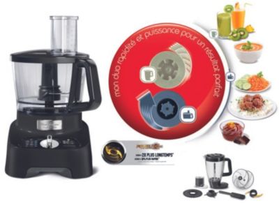 Robot multifonction Moulinex FP821811 Double Force noir+8 accessoires