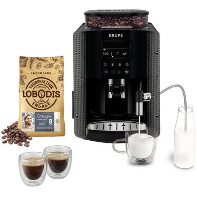 Location Expresso Broyeur KRUPS pack EA8168F2 + 500g café en grains