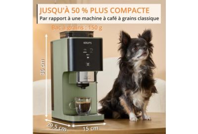 Expresso Broyeur KRUPS Coffee Crush, Machine à café à grains, ultra compacte SA401LE0