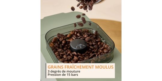Expresso Broyeur KRUPS Coffee Crush, Machine à café à grains, ultra compacte SA401LE0