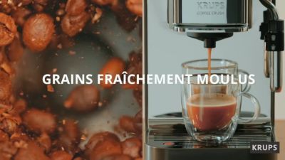 Voir la vidéo pour Expresso Broyeur KRUPS Coffee Crush, Machine à café à grains, ultra compacte SA401LE0