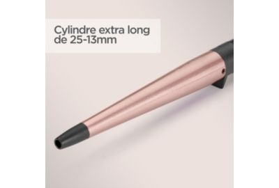 fer à boucler BABYLISS C454E ROSE QUARTZ CONICAL WAND
