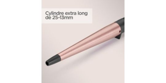 fer à boucler BABYLISS C454E ROSE QUARTZ CONICAL WAND