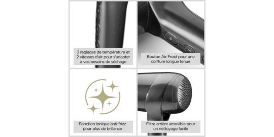Sèche cheveux professionnel BABYLISS Titanium Shine 1600 D6200DE