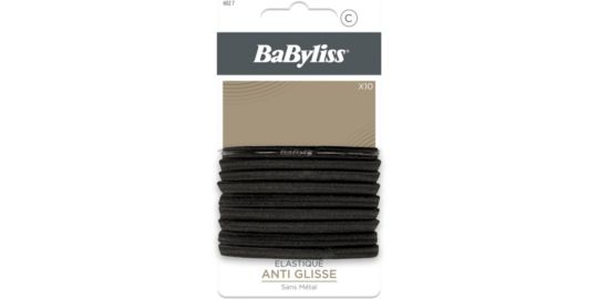 Elastique cheveux BABYLISS ANTI-GLISSE 6MM NOIR *10